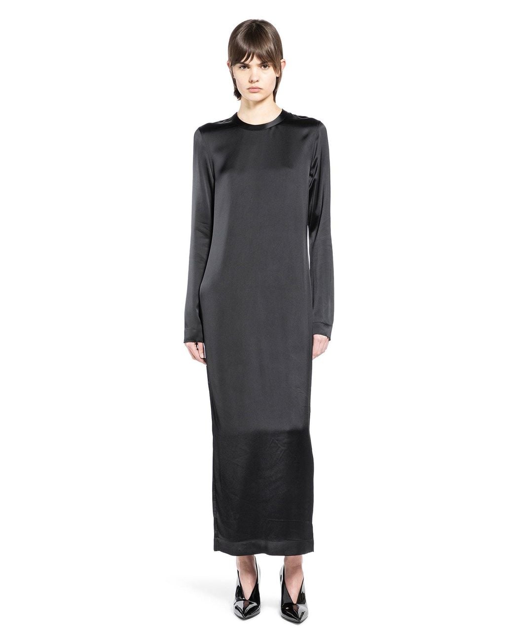 Totême Black Long Satin Dress
