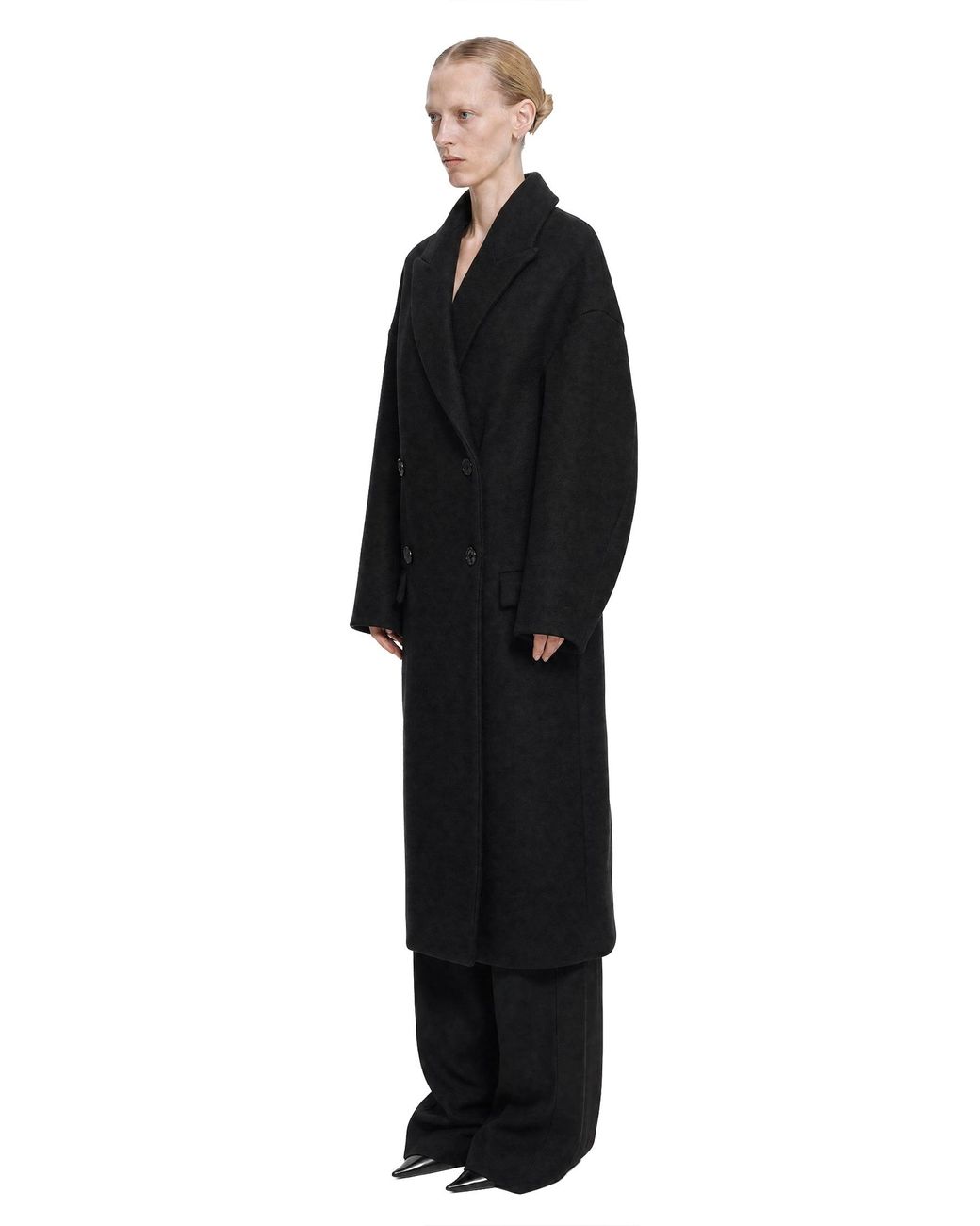 Balenciaga Black Maxi Stola Coat