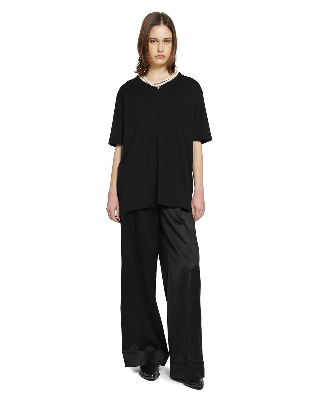 Junya Watanabe Black Cotton Jersey T-Shirt With Split