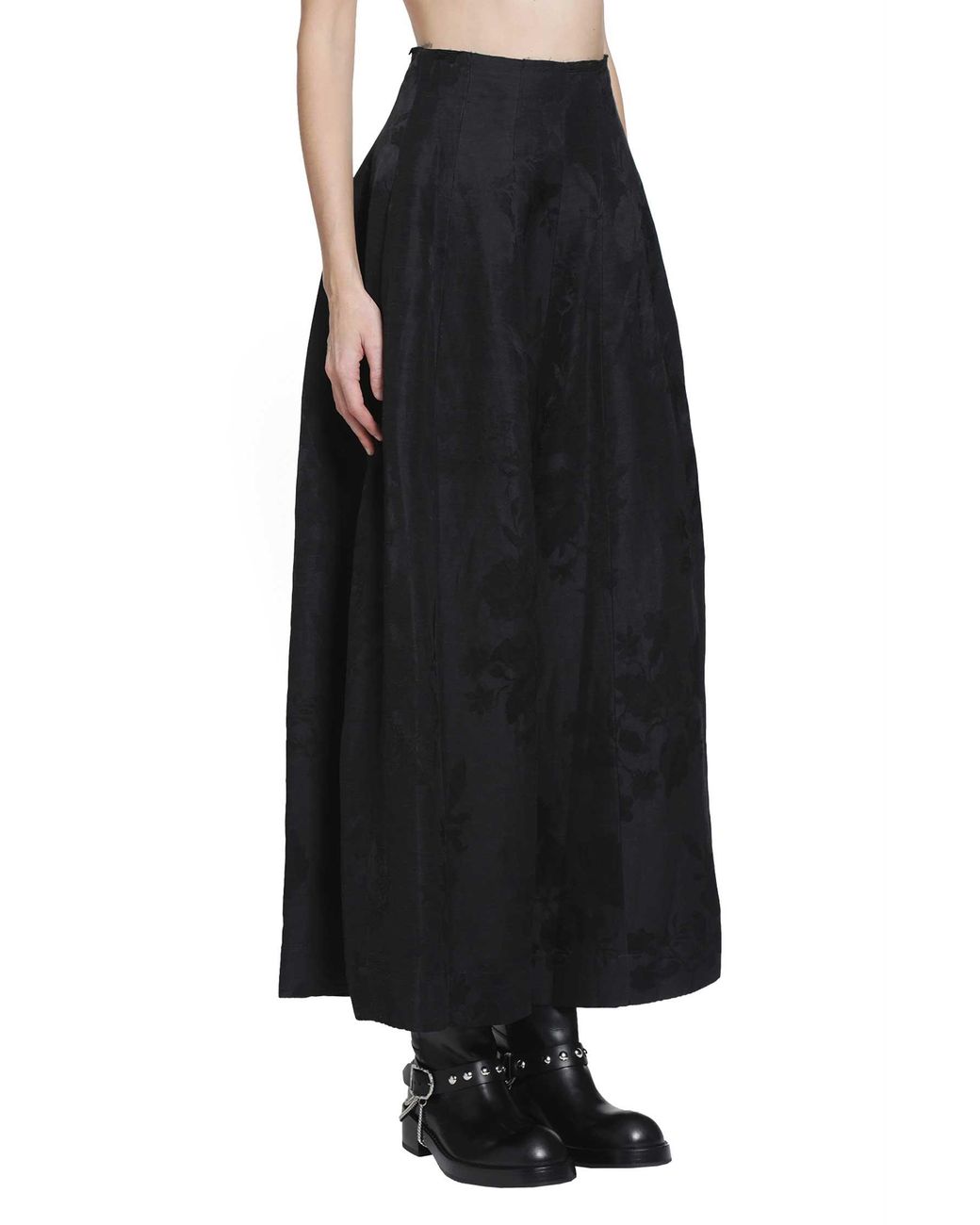 YA YI Black Floral Jacquard Corset Pants