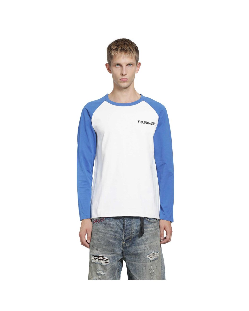 DAGGER Blue Atb Raglan Ls T-Shirt for men