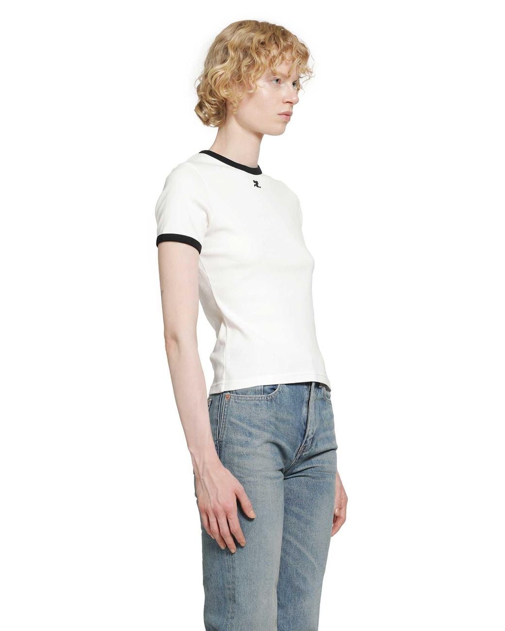 Courreges White Signature Contrast T-Shirt