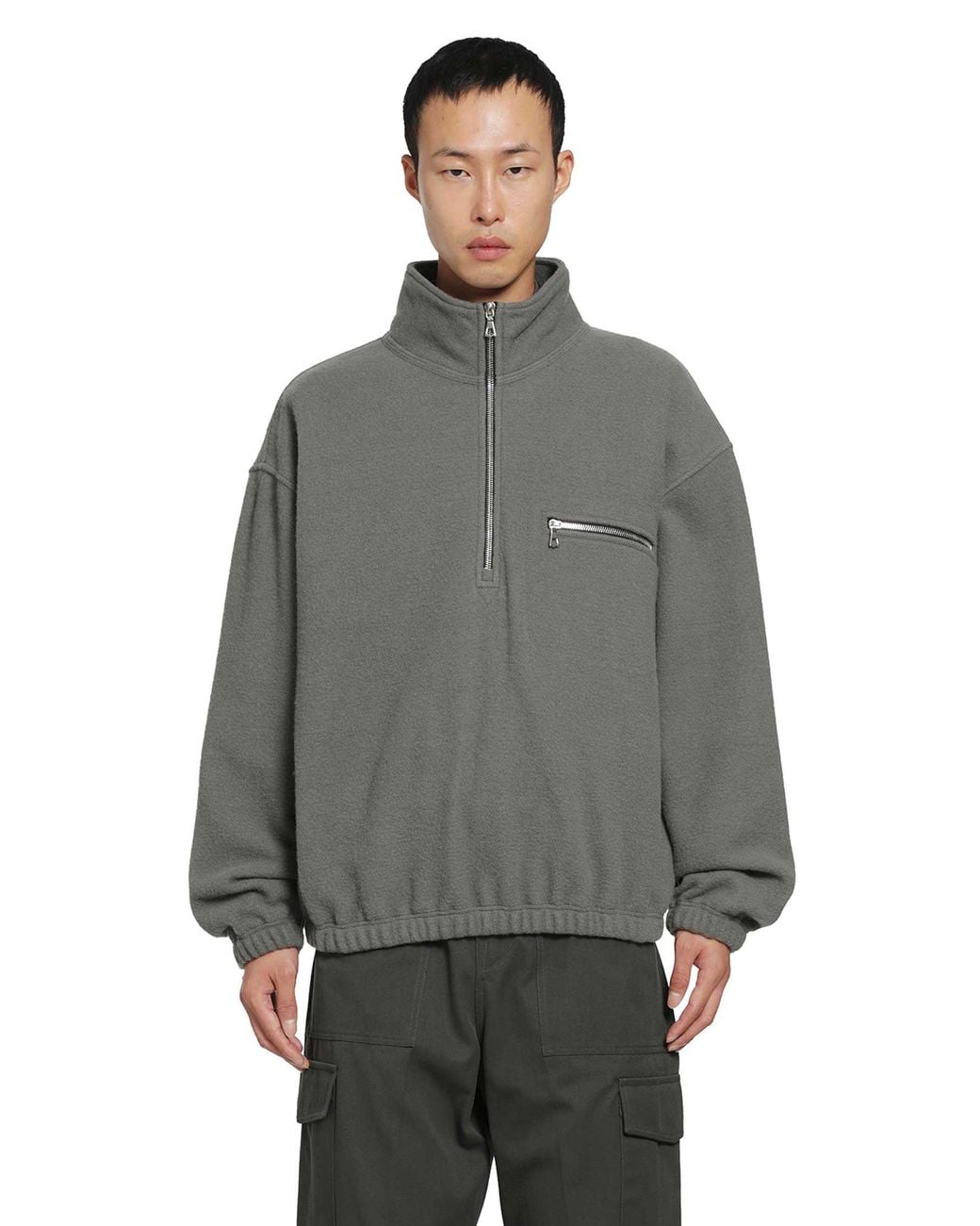 Rier Gray Polar Wool Fleece for men