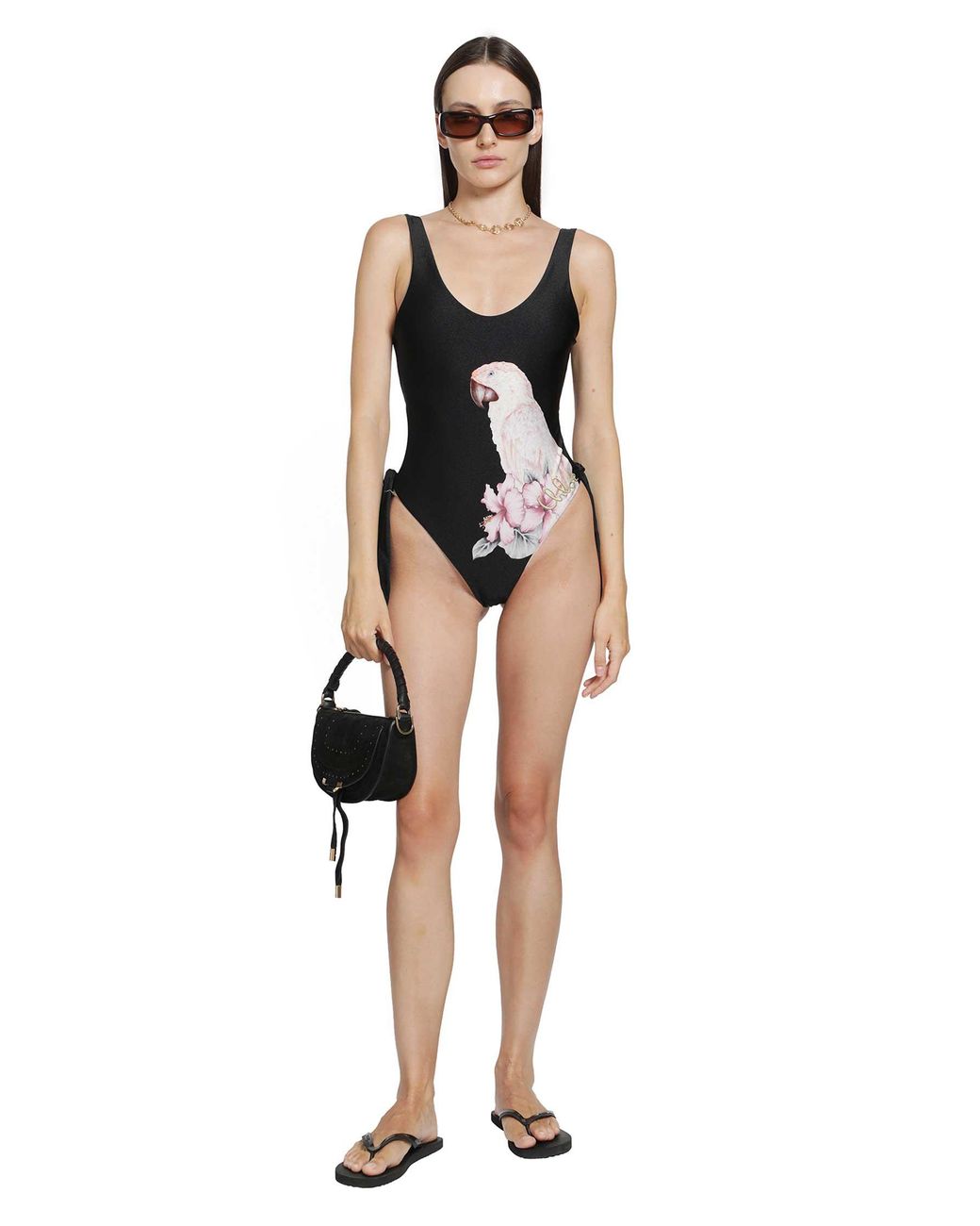 Chloé Black Cut-Out One-Piece Swimsuit