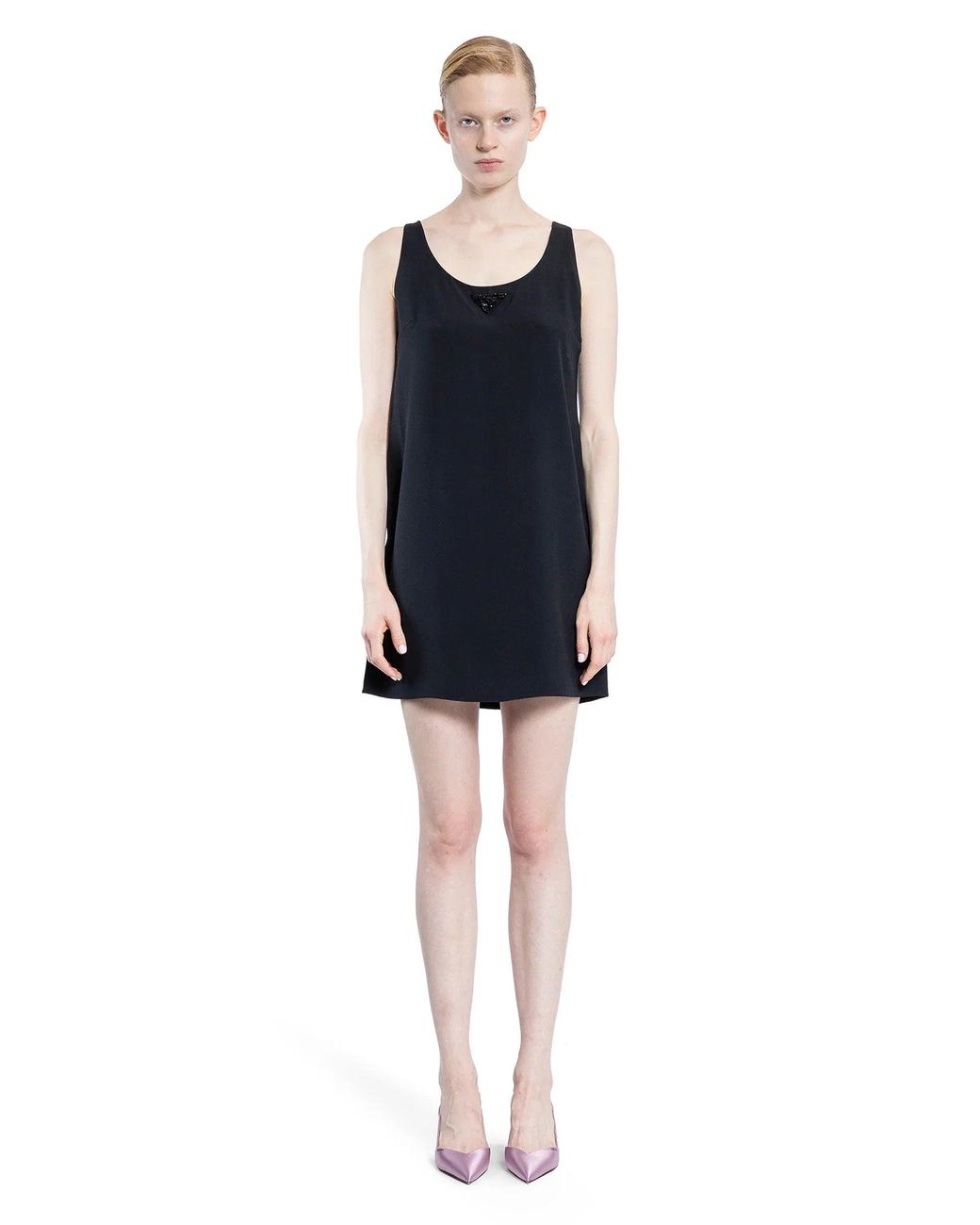 Prada Blue Sablé Slip Dress