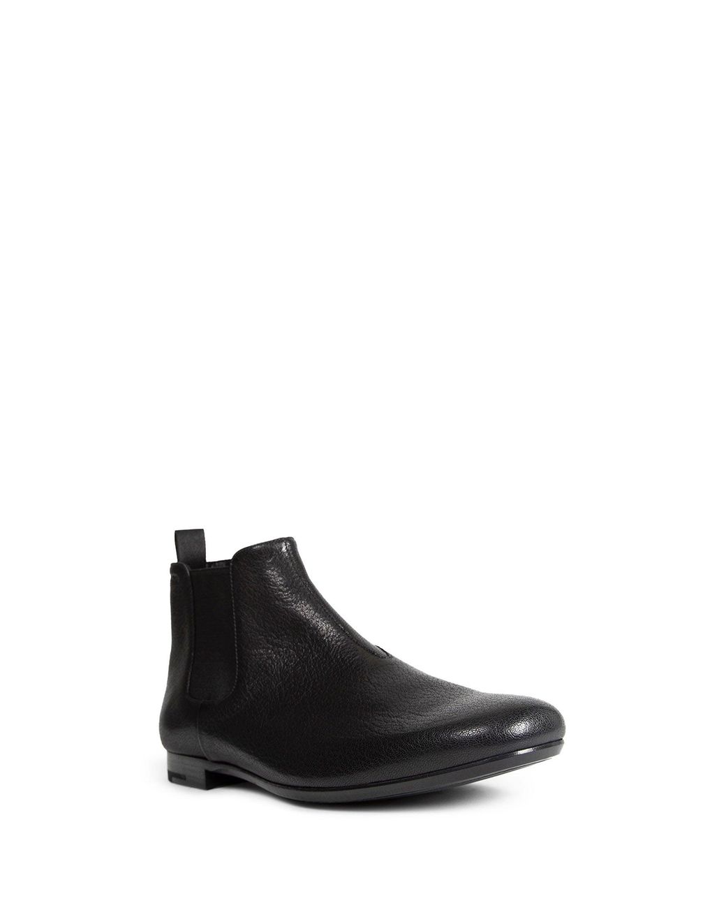 Prada Black Leather Chelsea Boots for men