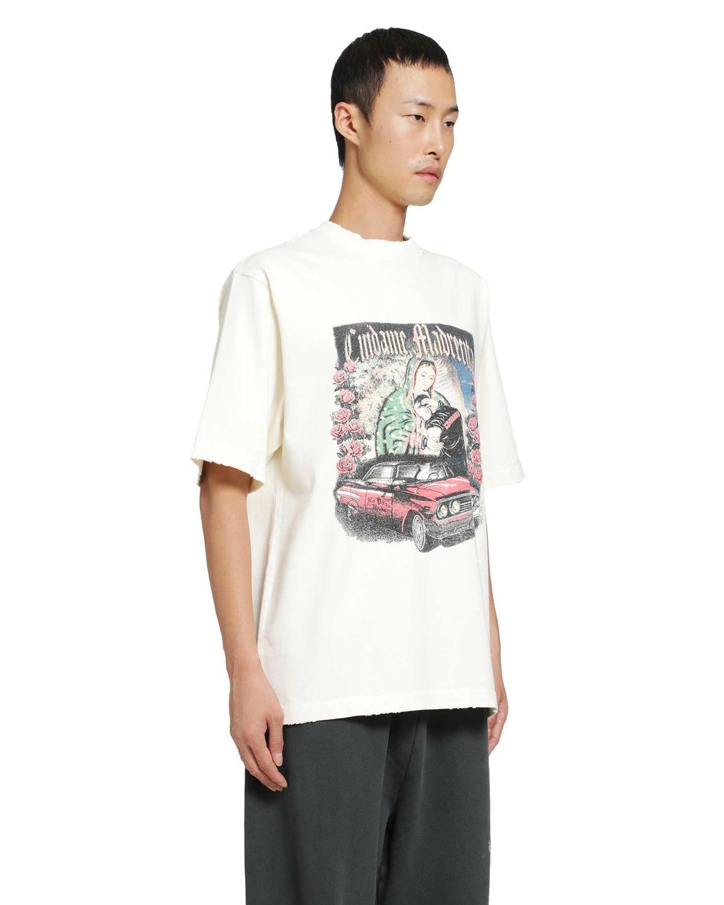 Willy Chavarria White Os Cuidame Madrecita Tee for men