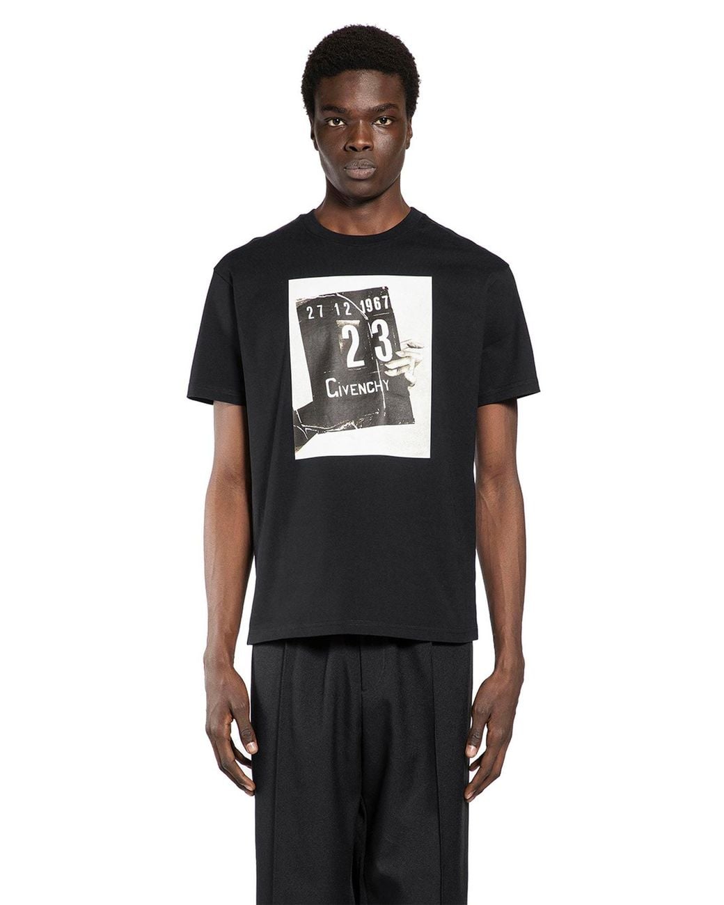Givenchy Black Clapperboard Print T-Shirt for men