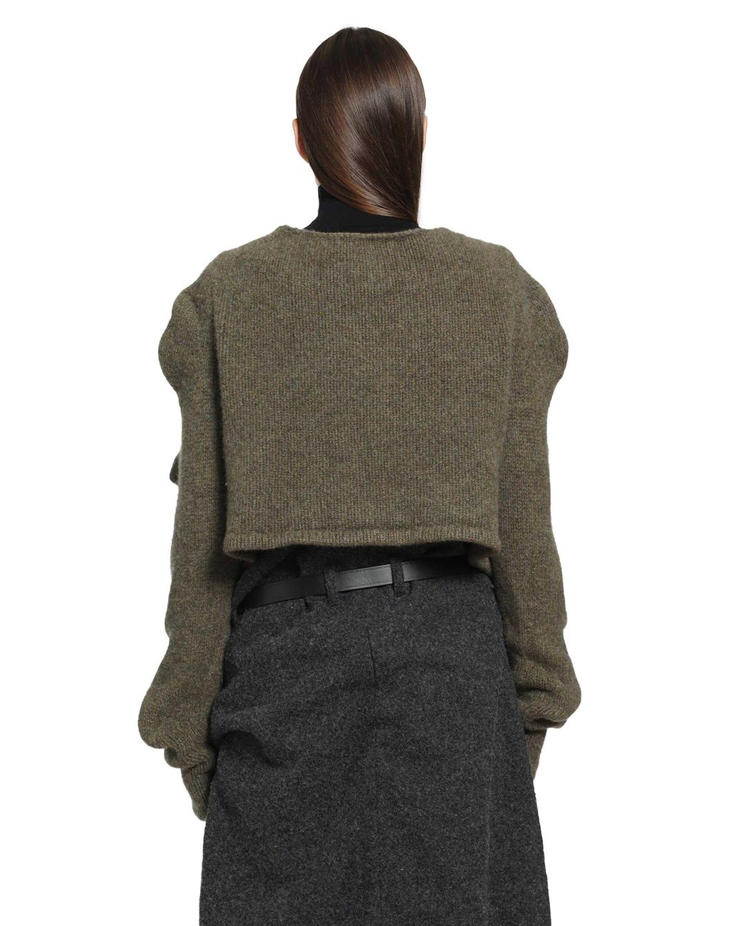 PILLINGS Green Wool Draped Cardigan