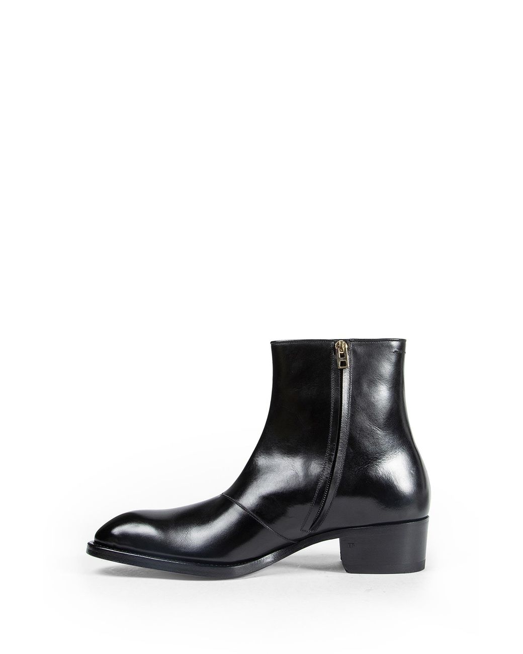 Tom Ford Black Burnished Leather Vincent Ankle Boots for men
