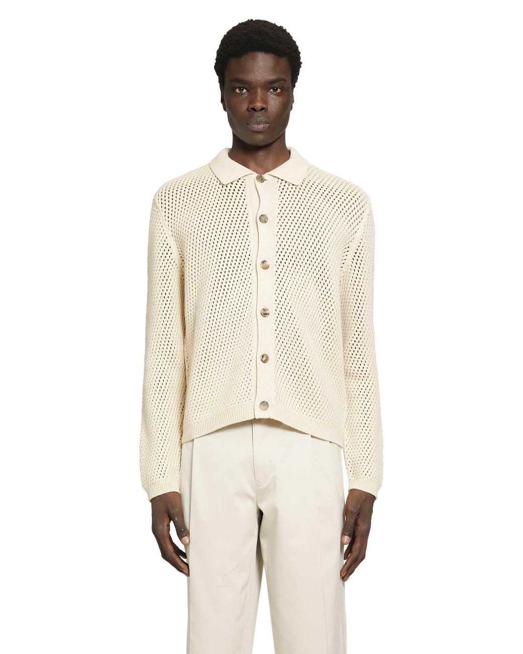 Prada Natural Linen And Cotton Cardigan for men