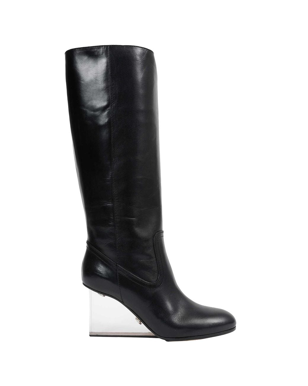 Maison Margiela Black Plexi Wedge High Boots