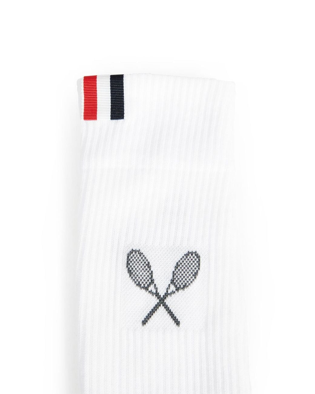 Thom Browne White Tennis Racquet Athletic Socks for men