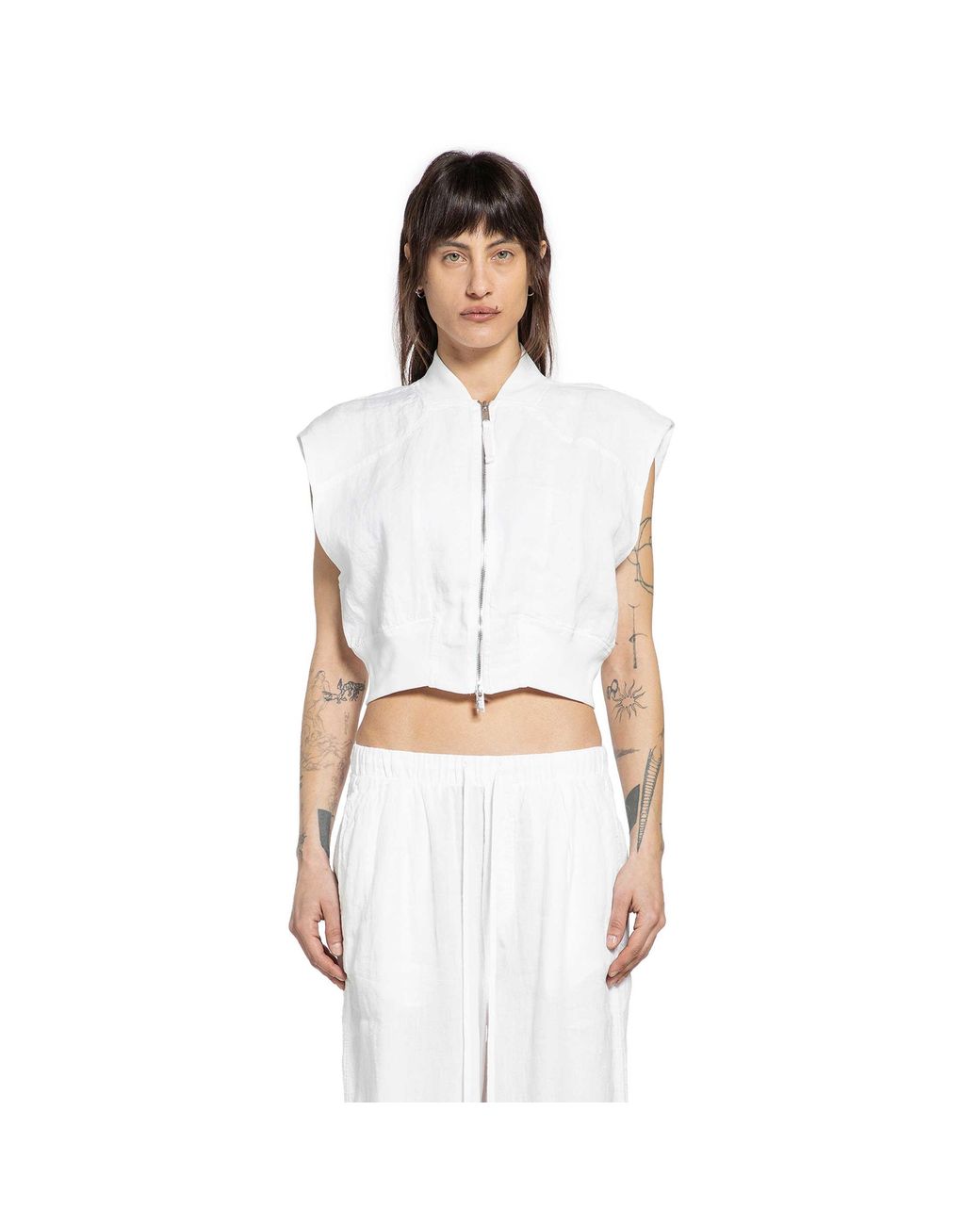 Thom Krom White Bomber Vest