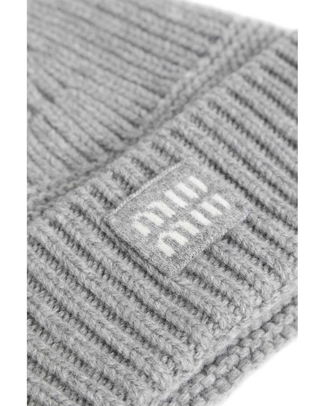 Miu Miu Gray Wool Cashmere Beanie