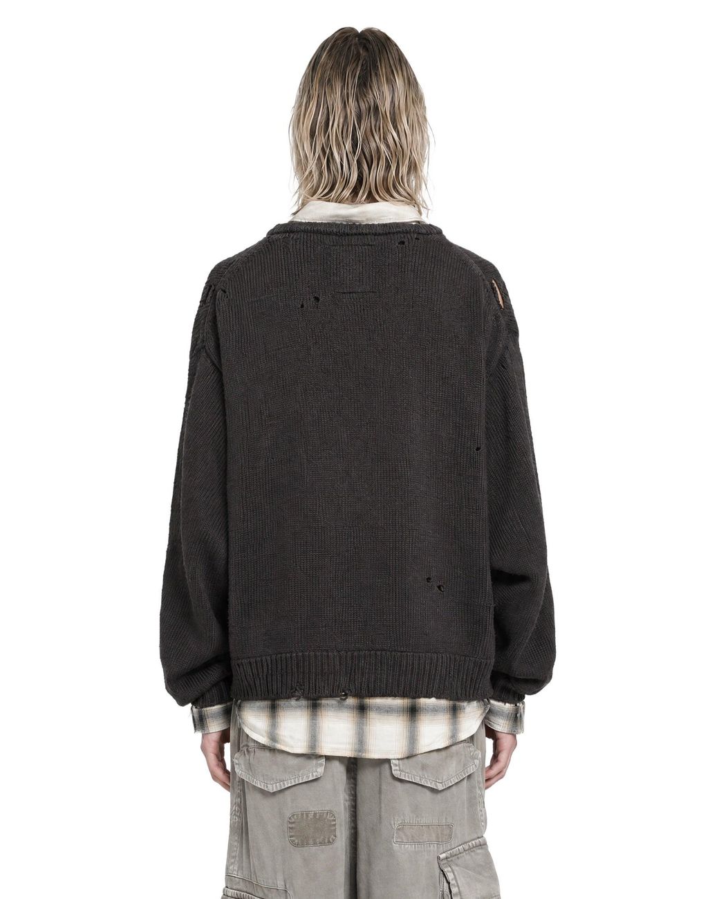 Maison Mihara Yasuhiro Black Triple Layered Collared Sweater for men