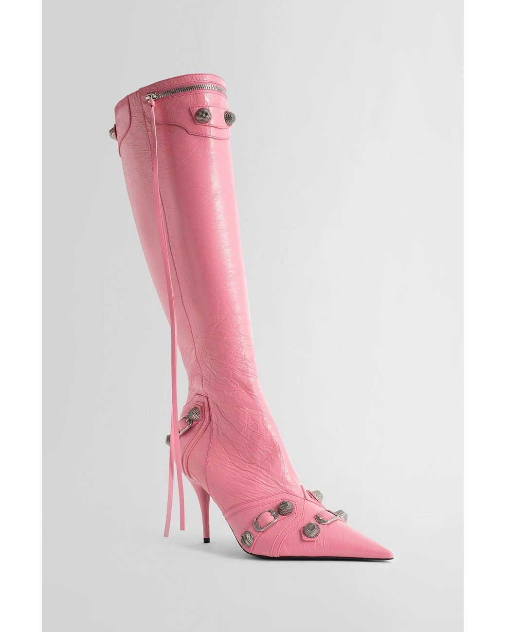 Leather boots Balenciaga Pink size 385 EU in Leather  25297156