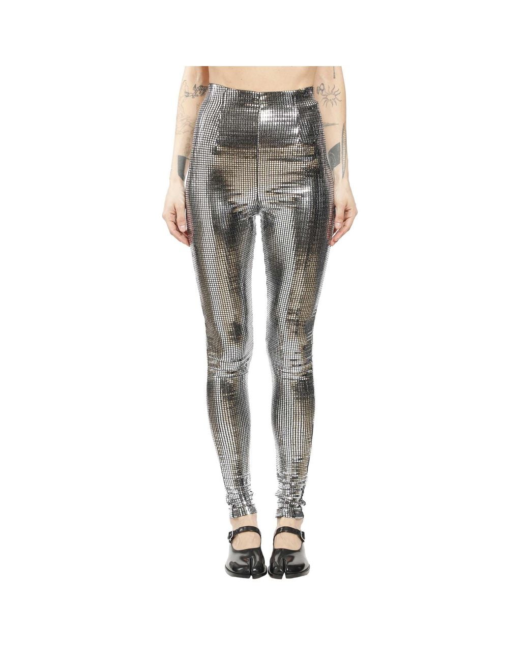 MM6 by Maison Margiela Gray Sequinned Trousers