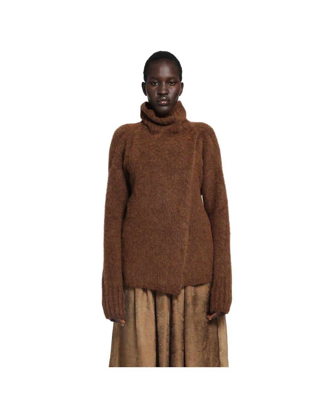 Uma Wang Brown High-Neck Top