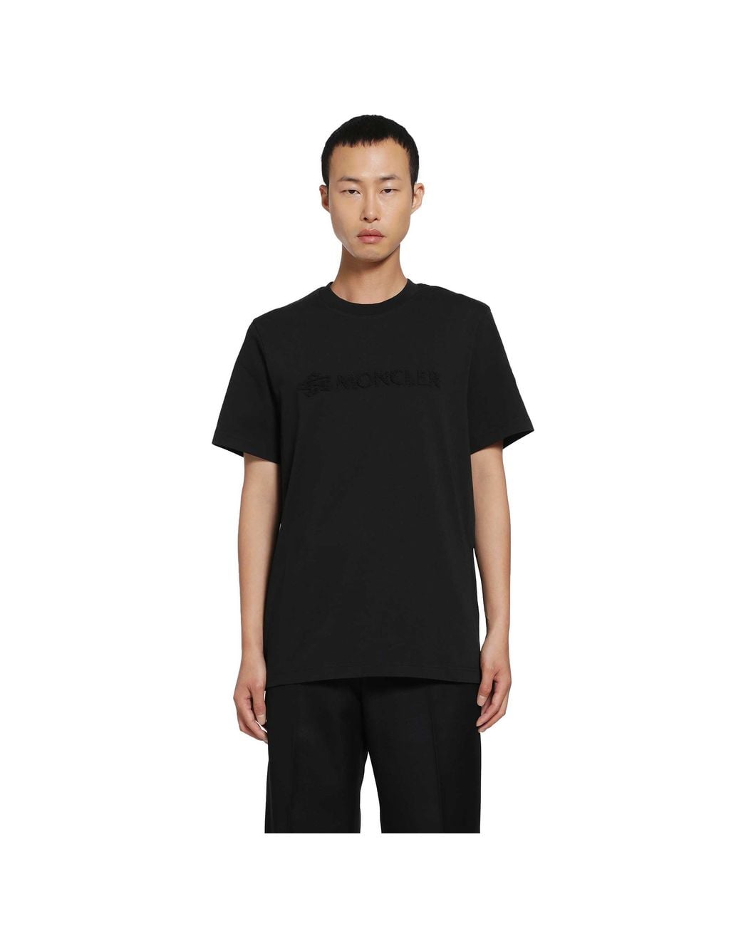 Moncler Black Terry Logo T-Shirt for men