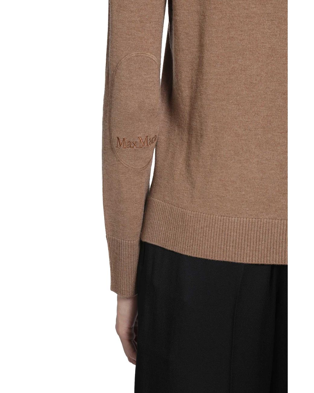 Max Mara Brown Wool Turtleneck Top