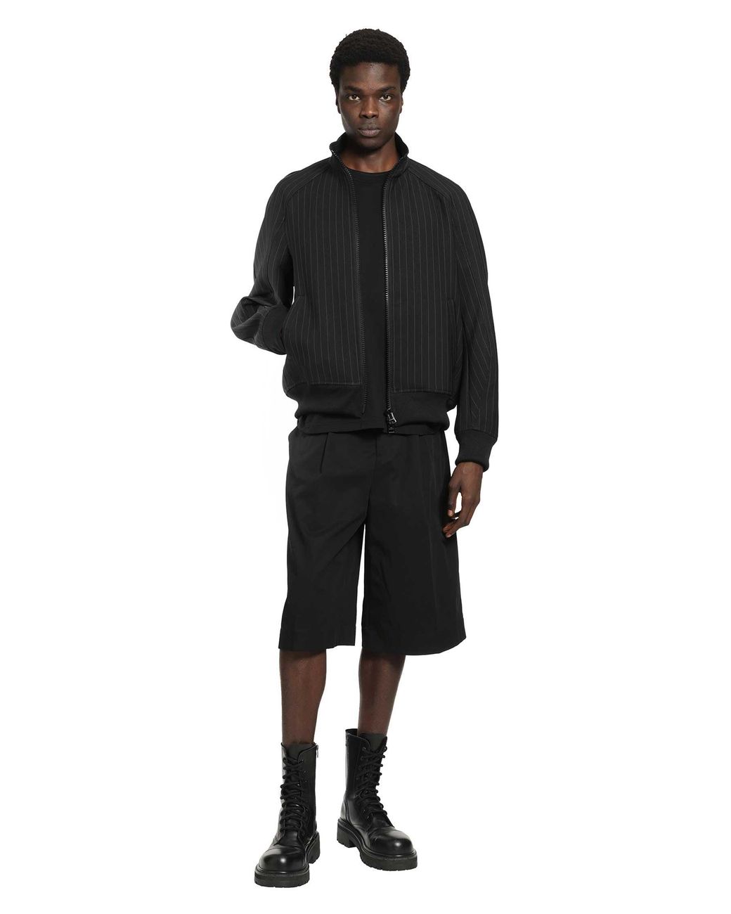 Sacai Black Matelassé Twill Blouson for men