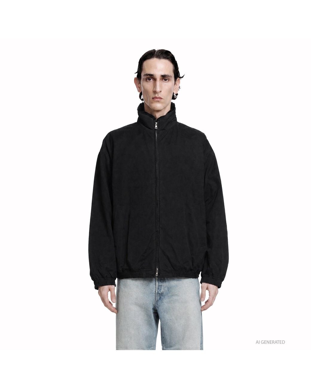 Ssstein Black Mouton Inner Reversible Padded Jacket for men