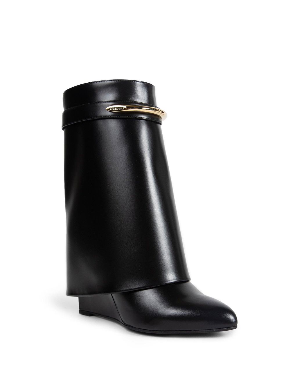 Givenchy Black Shark Pinch Leather Ankle Boots