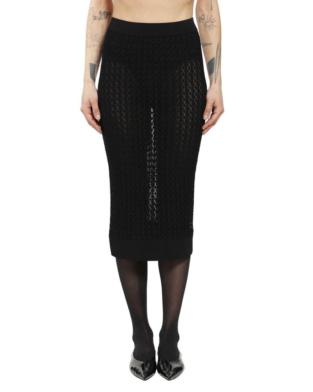 Saint Laurent Black Midi Skirt