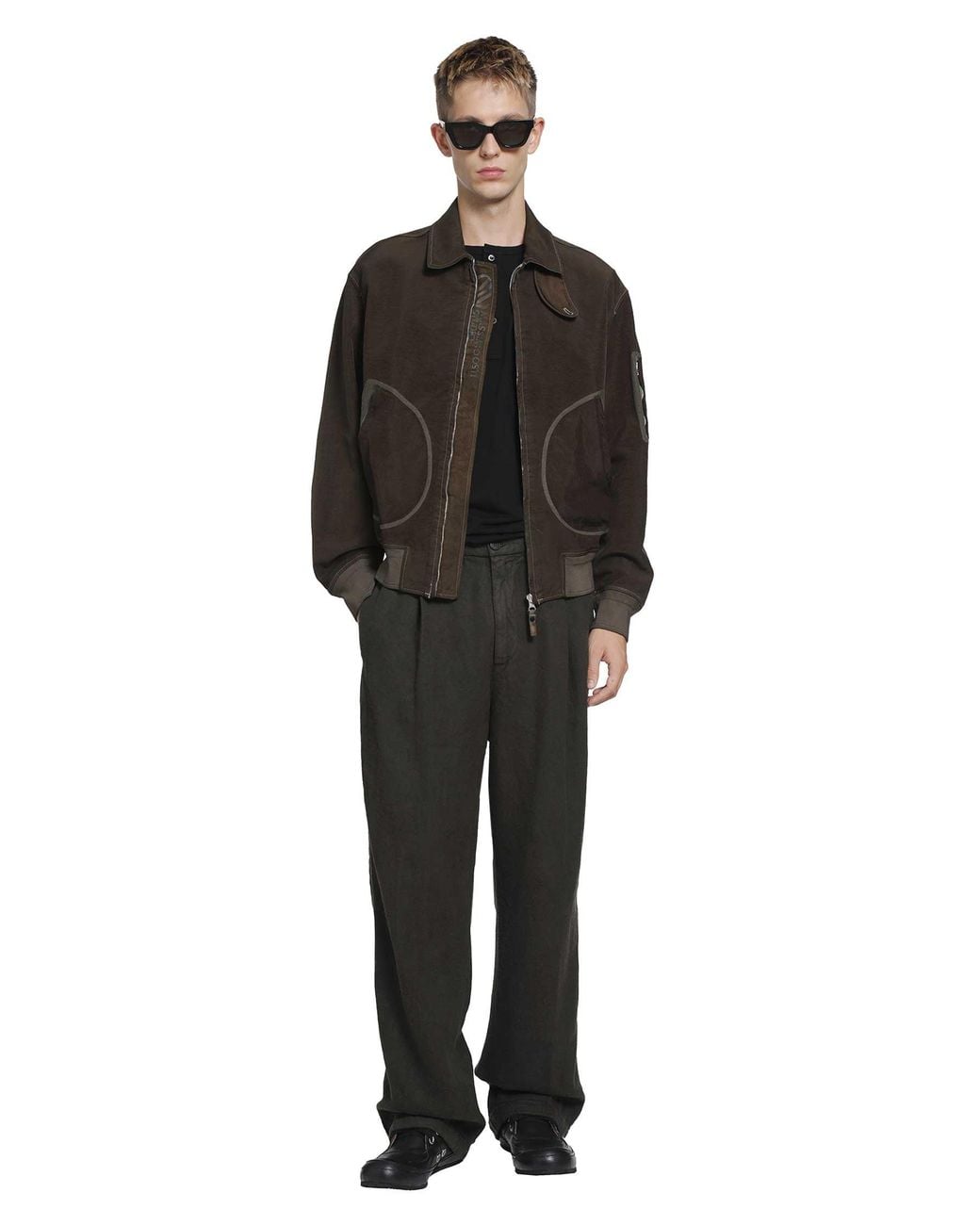 Massimo Osti Studio Black Zip Harrington Jacket for men
