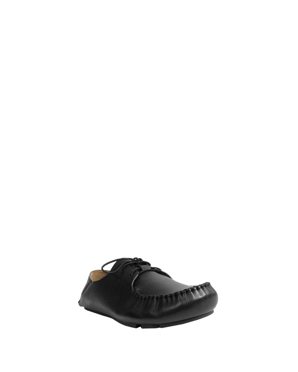 Loewe Black Soft Calfskin Rambla Boat Shoes for men