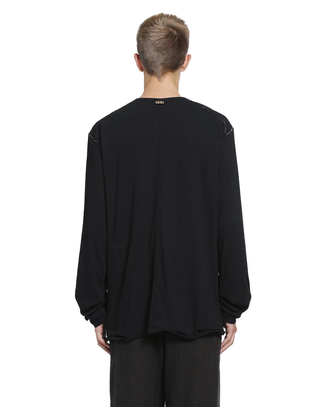 Ziggy Chen Black Front Seam Long Sleeve T-Shirt for men