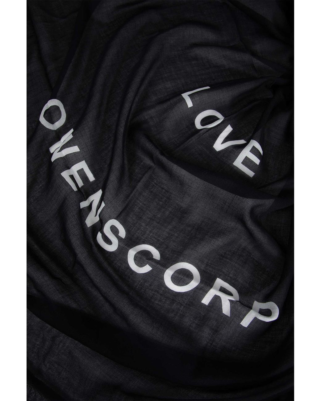 Rick Owens Black Temple Printed Scarf for men