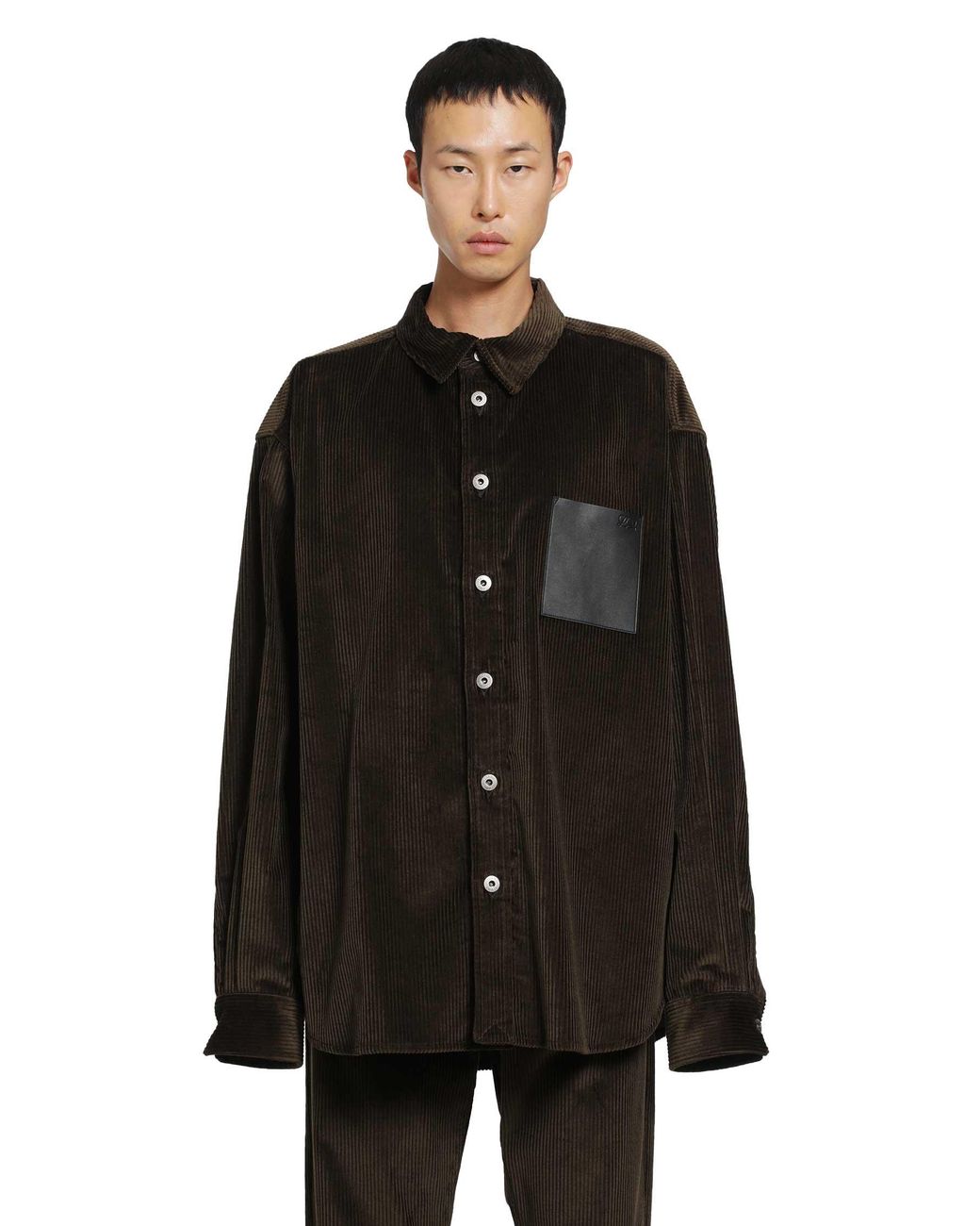 Loewe Black Cotton Corduroy Shirt for men