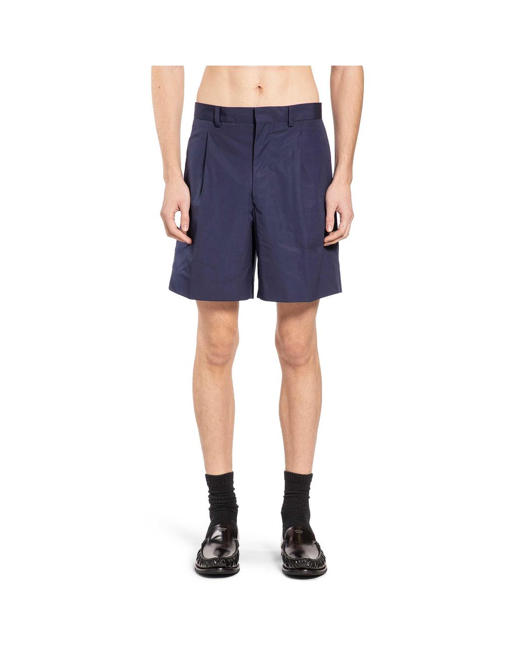 Prada Blue Cotton Bermudas for men