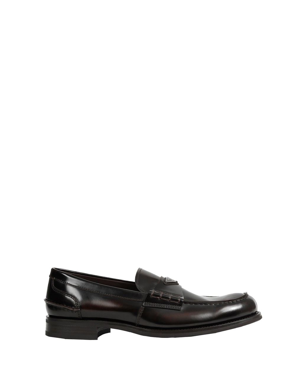 Prada Black Brushed Leather Loafers for men