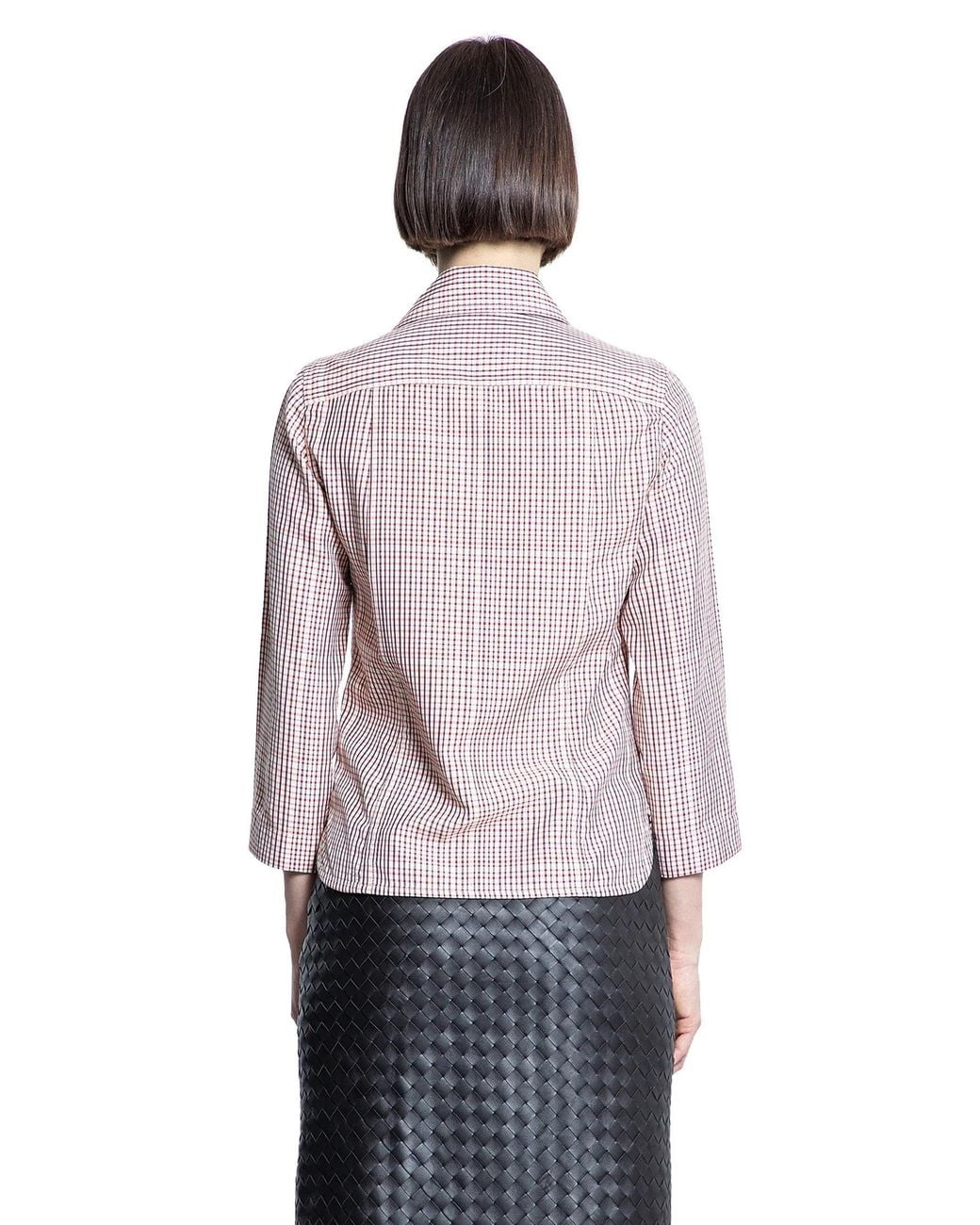 Bottega Veneta Purple Check Viscose Shirt
