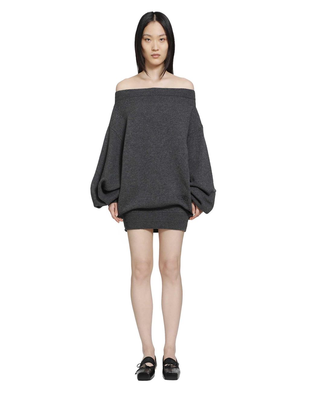 MM6 by Maison Margiela Black Merino Wool Knit Dress