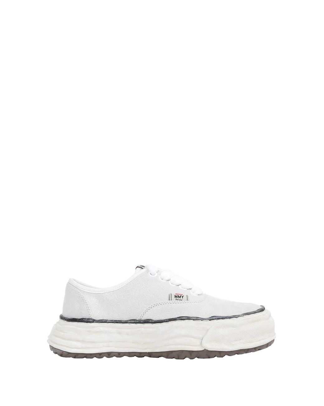 Maison Mihara Yasuhiro White Baker26 Glittery Suede Sneakers for men