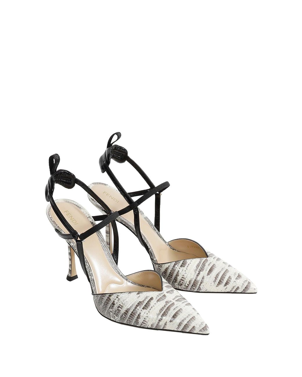 Fendi White Very Colibrì High-Heeled Slingbacks