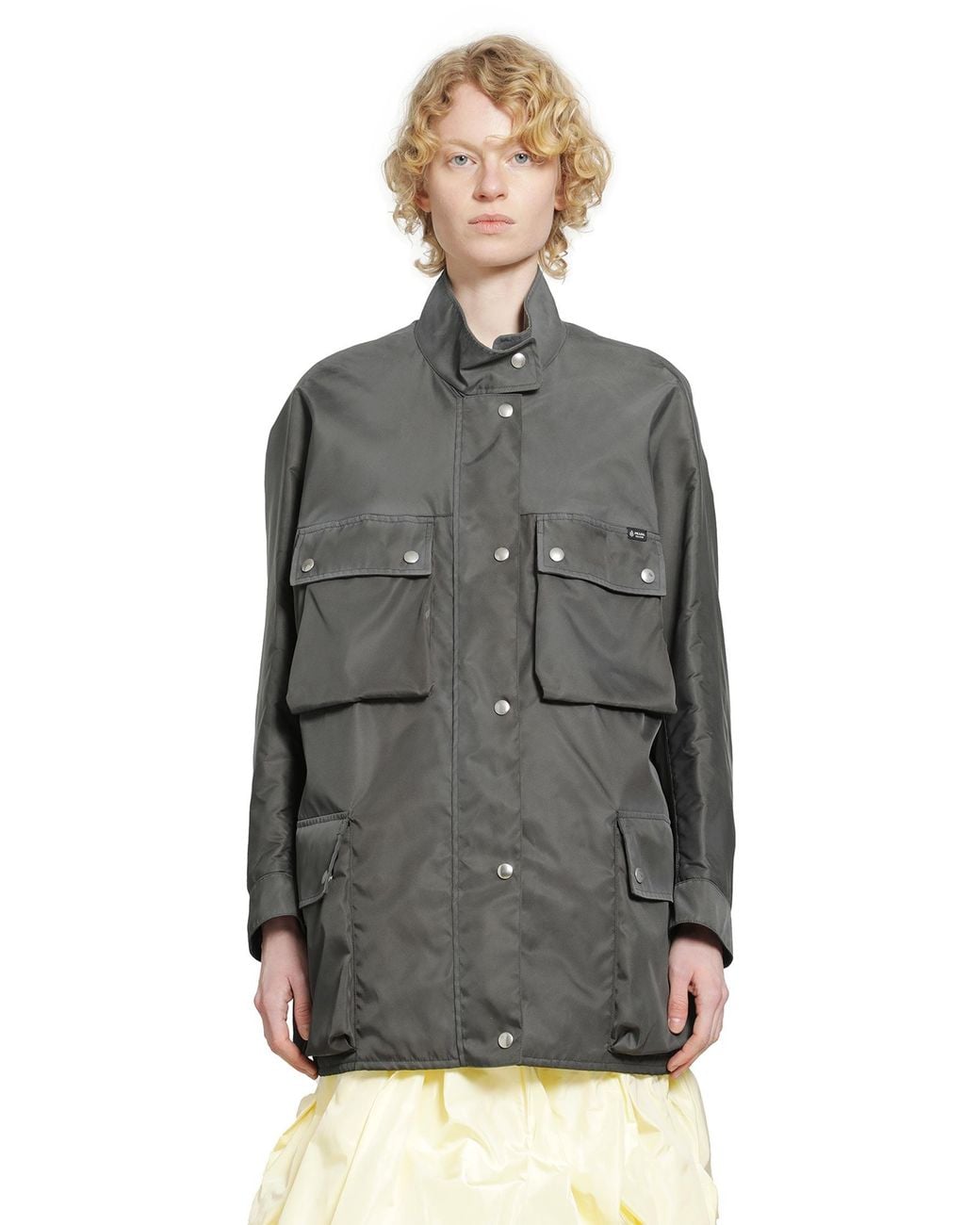 Prada Gray Washed Re-Nylon Rain Jacket