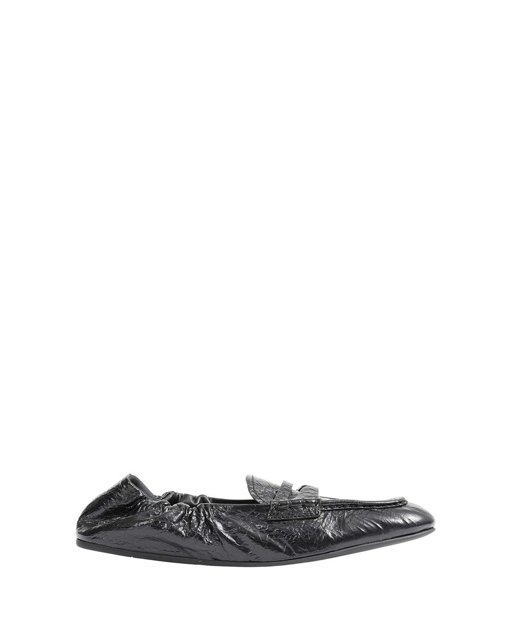 Miu Miu Black Ruches Nappa Leather Loafers