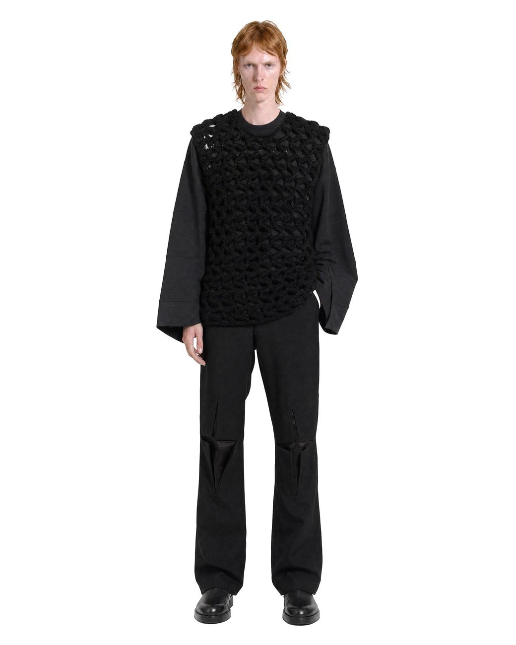 Comme des Garçons Black Cut-Out Skinny Wool Trousers for men