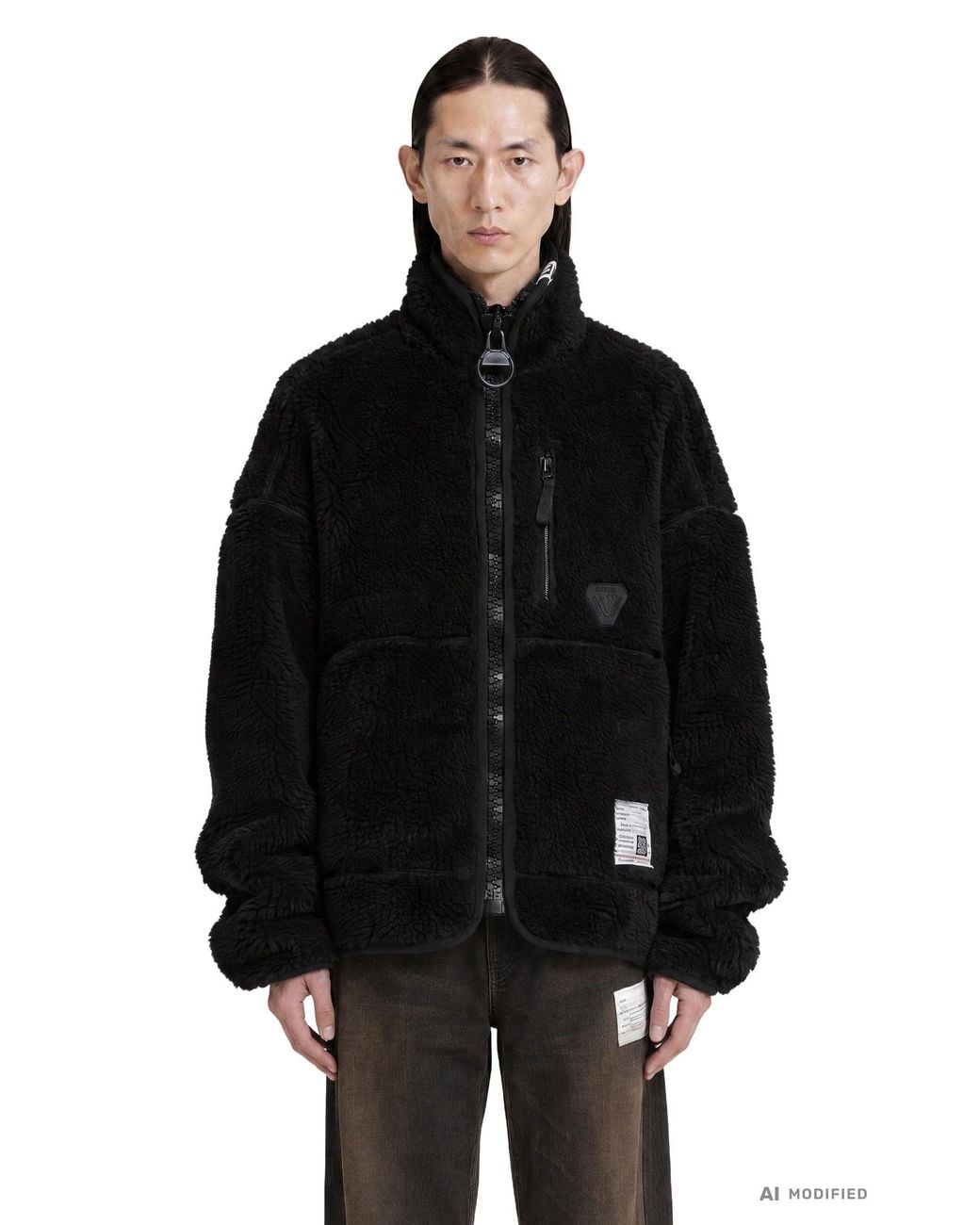 Maison Mihara Yasuhiro Black Wide Boa Jacket for men