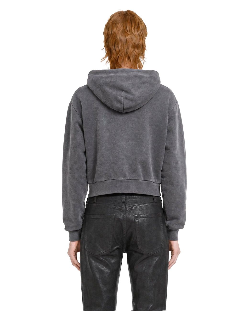 Acne Gray 1996 Logo Zip-Up Hoodie for men