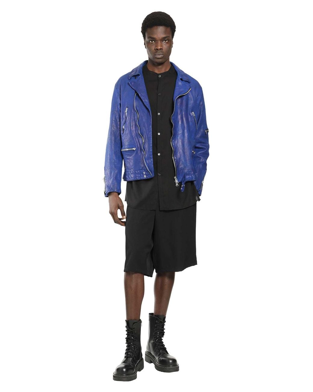 Yohji Yamamoto Black Wool Gabardine Thai Shorts for men