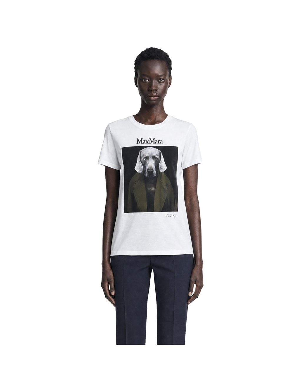 Max Mara White William Wegman Print T-Shirt
