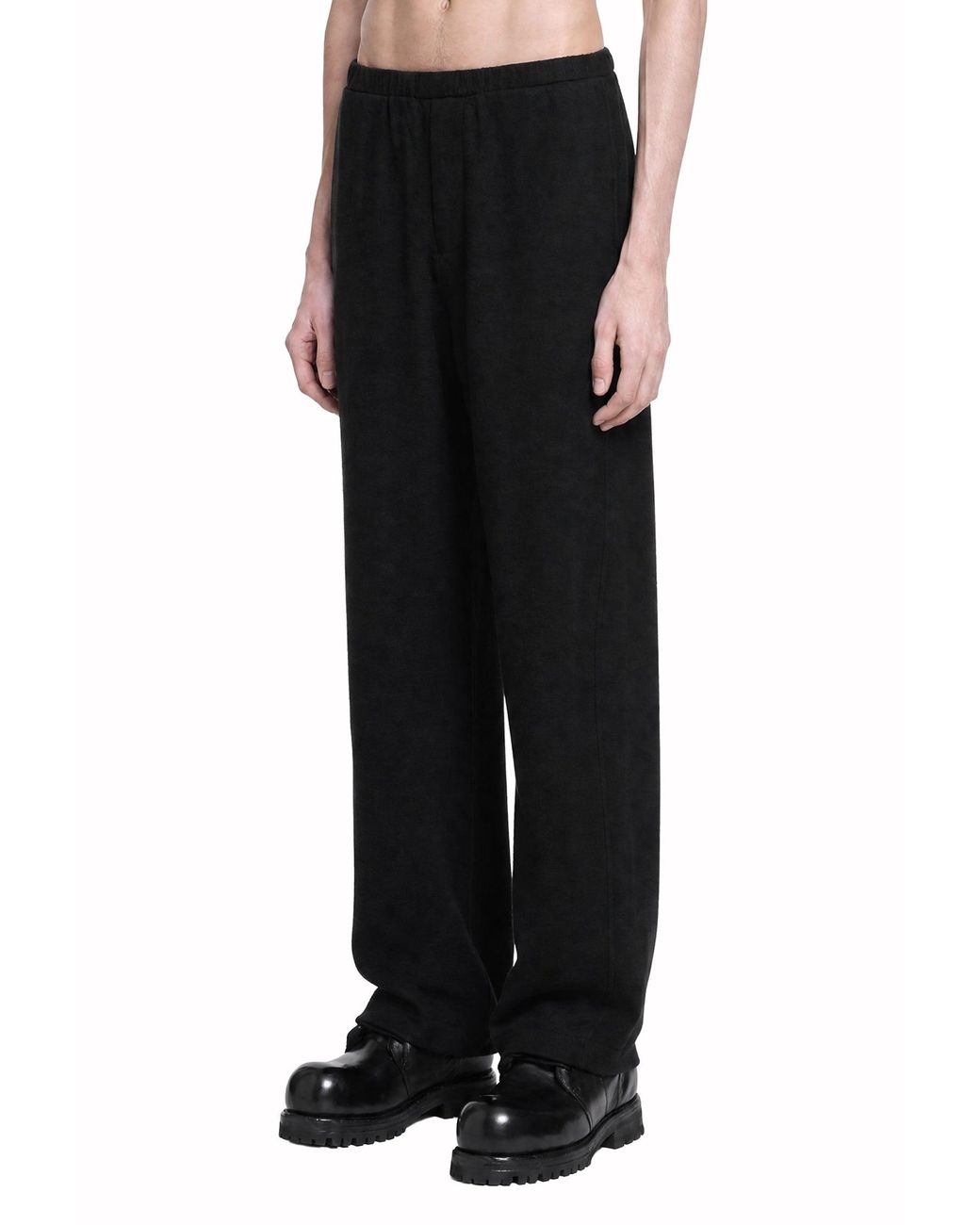 Ssstein Black Fleece Twist Pants for men