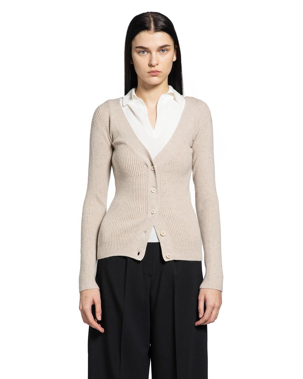 Max Mara Natural Wool And Cashmere Cardigan