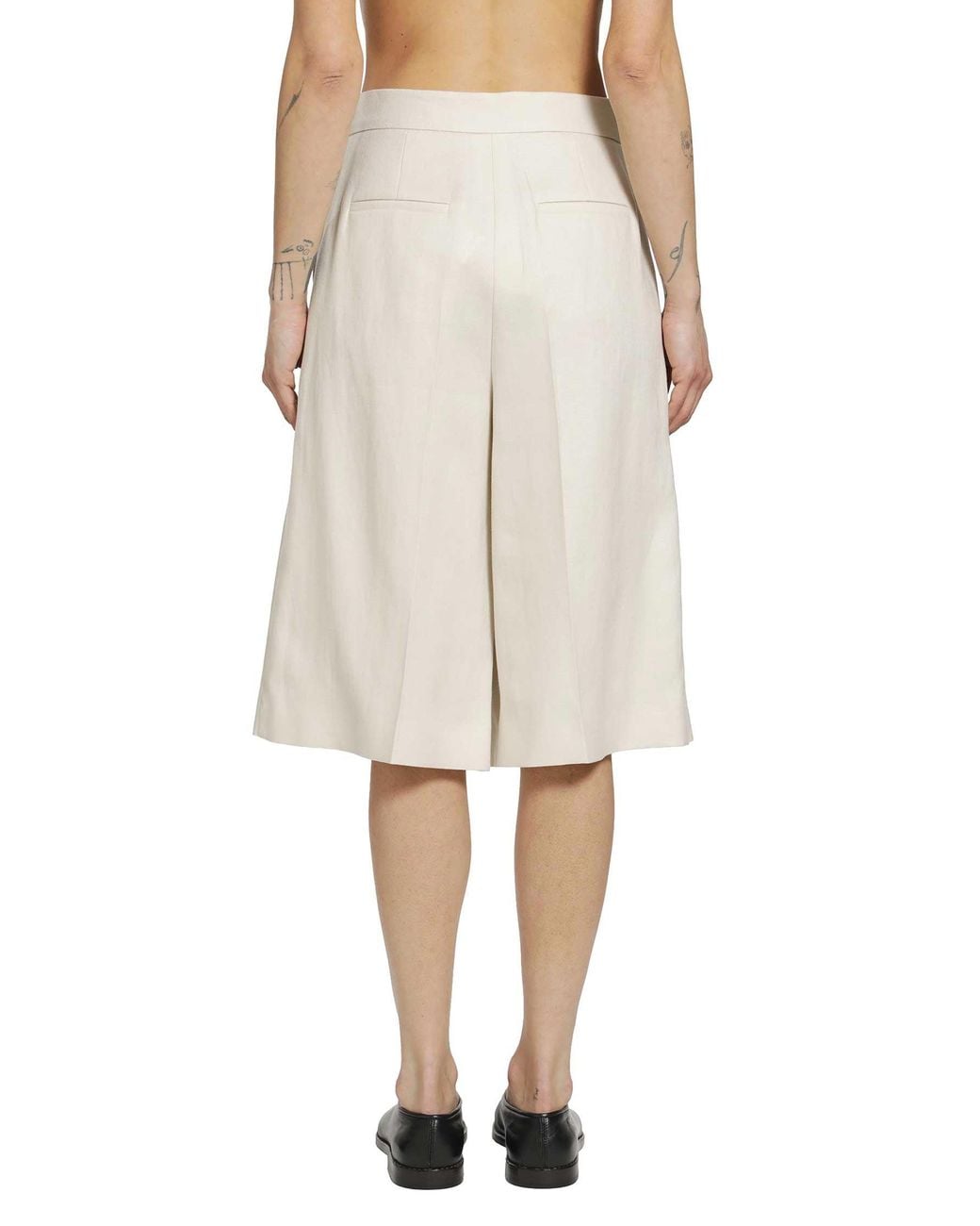 Max Mara Natural Linen Bermuda Shorts